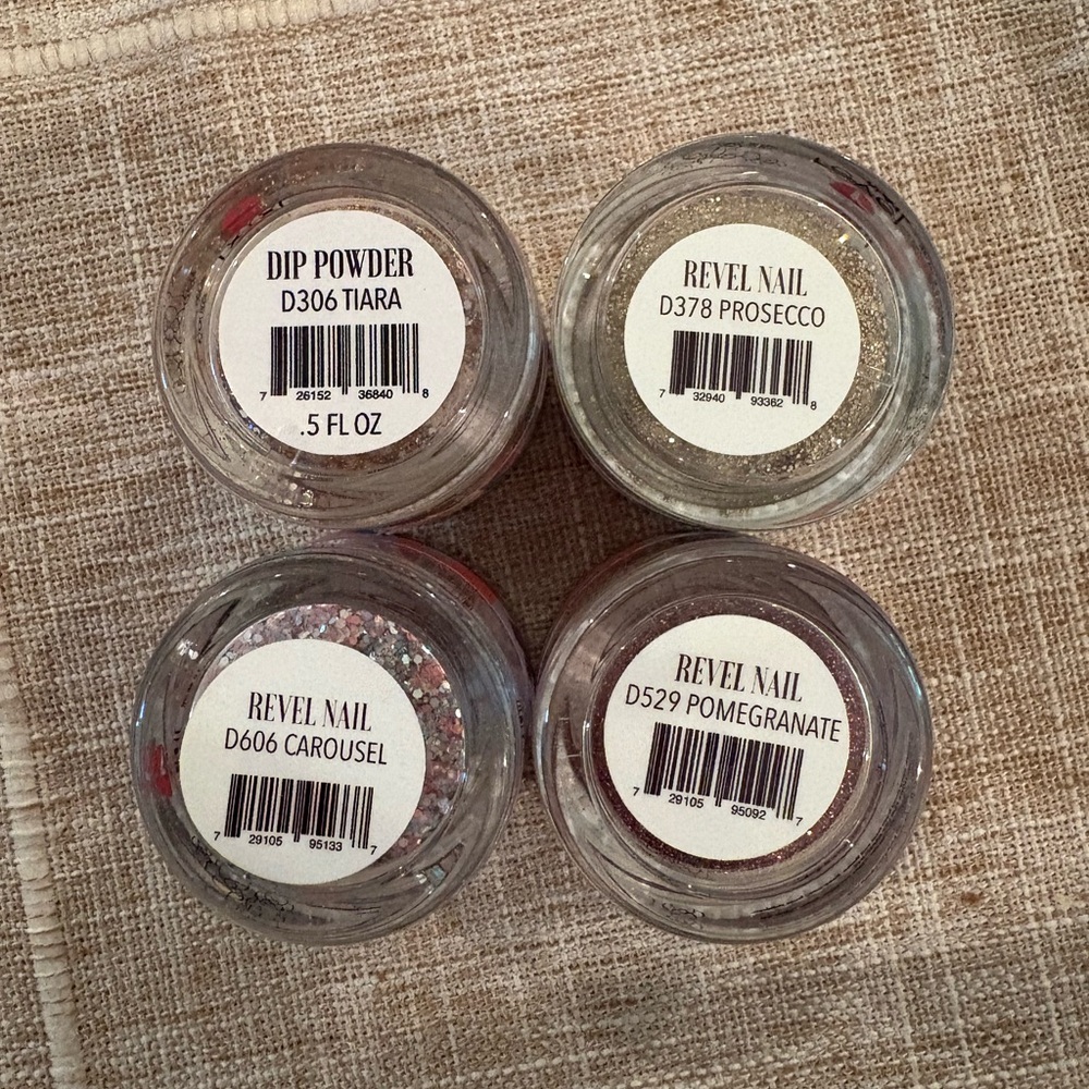 Glitters Revel Nail Dip Powder Set, full jars, never used